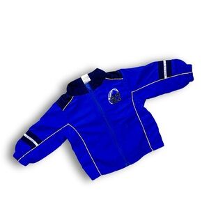 Faded Glory Y2K Blue Kids Windbreaker with Football Logo